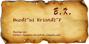 Buzási Kristóf névjegykártya